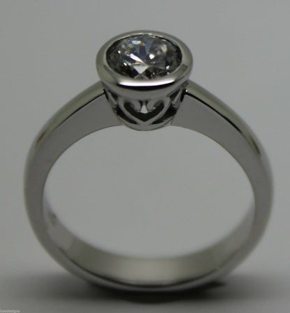 Genuine 9ct 375 Solid White Gold Engagement Ring Cubic Zirconia Size M
