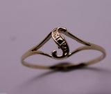 Genuine Delicate 9ct 375 Yellow, Rose or White Gold Initial Ring S