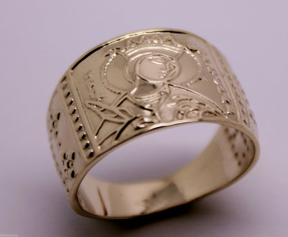 Genuine Solid 14kt 14ct 585 White Or Rose Or Yellow Gold St Saint Catherine Ring
