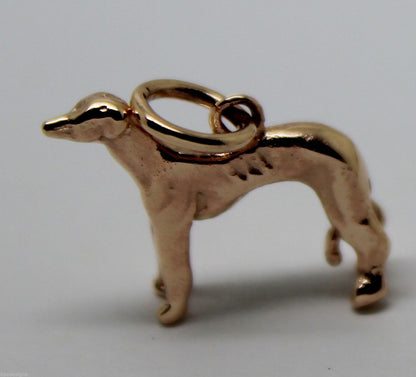 Kaedesigns, 3D 9ct Yellow, Rose Or White Gold Greyhound Dog Charm / Pendant
