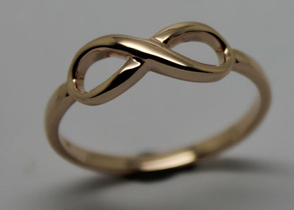 Genuine New 9ct 9k 375 Yellow, Rose or White Gold Solid Infinity Ring Size S / 9 1/8