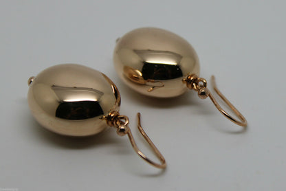 Kaedesigns New Genuine Heavy 9ct 9k Rose, Yellow, White Gold Oval Hook Earrings