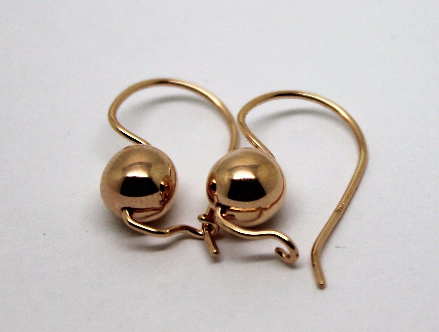 Kaedesigns Genuine 9ct 9k 375 Yellow, Rose or White Gold 8mm Plain Ball Drop Earrings