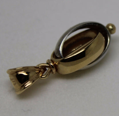 Kaedesigns New 9ct Yellow & White Gold or Rose & White Gold Oval Belcher Ball Pendant