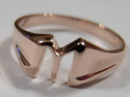 Genuine 9ct 9k Solid Yellow or Rose or White Gold 375 Large Initial Ring M