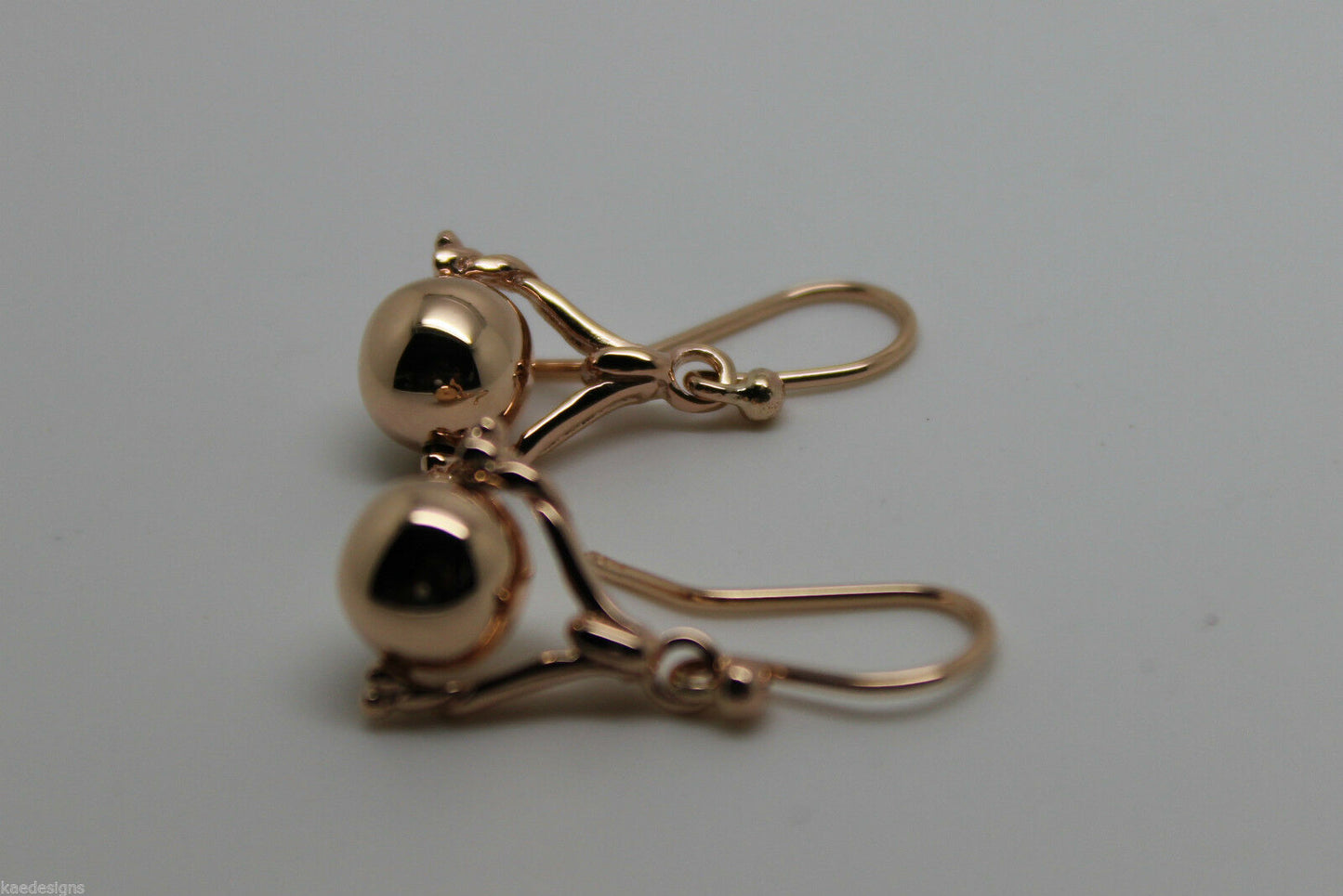 Genuine 9ct 9k 375 Yellow, Rose or White Gold Plain Ball Spinner Earrings