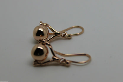Genuine 9ct 9k 375 Yellow, Rose or White Gold Plain Ball Spinner Earrings