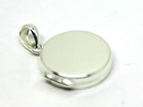 Genuine Sterling Silver Small Flat Round Plain Locket With 2 Photos
