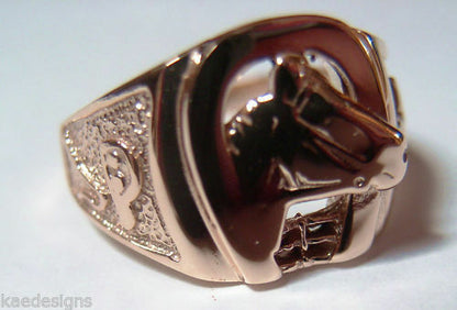 Kaedesigns, 9ct 375 Yellow or Rose or White Gold Large Heavy Horse Shoe Ring 390