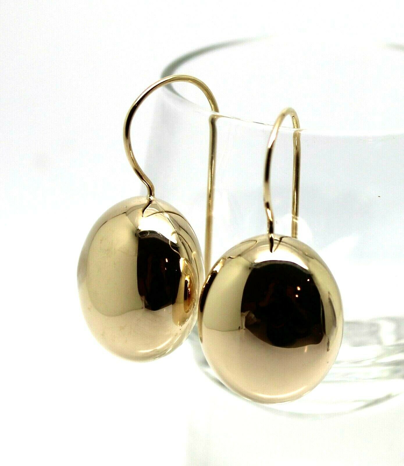 Genuine New  Heavy 9ct 9k Yellow, Rose Or White Gold Oval Hook Earrings