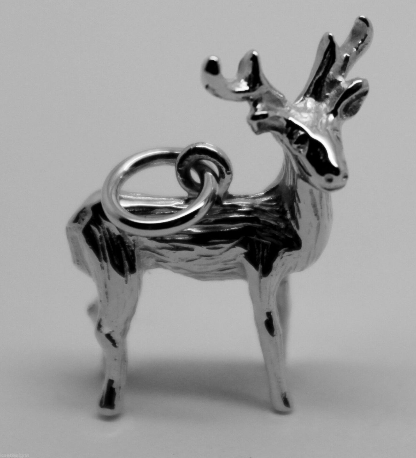 Kaedesigns, 3D 9ct Yellow Or Rose Or White Gold Deer Or Moose Charm Or Pendant