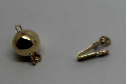 Genuine 9ct Yellow Gold 6mm, 7mm, 8mm & 10mm Plain Ball Pearl Clasp
