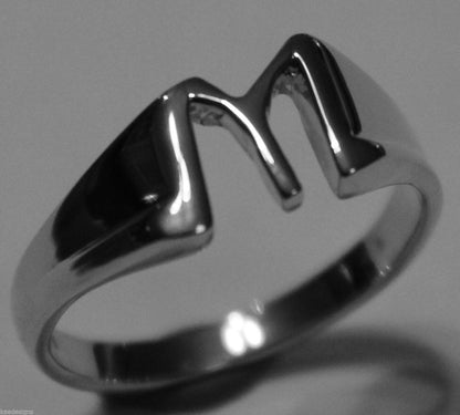 Genuine 9ct 9k Solid Yellow or Rose or White Gold 375 Large Initial Ring M
