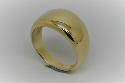 Genuine Solid 9ct White Or Rose Or Yellow Gold High 10mm Dome Ring Your Size