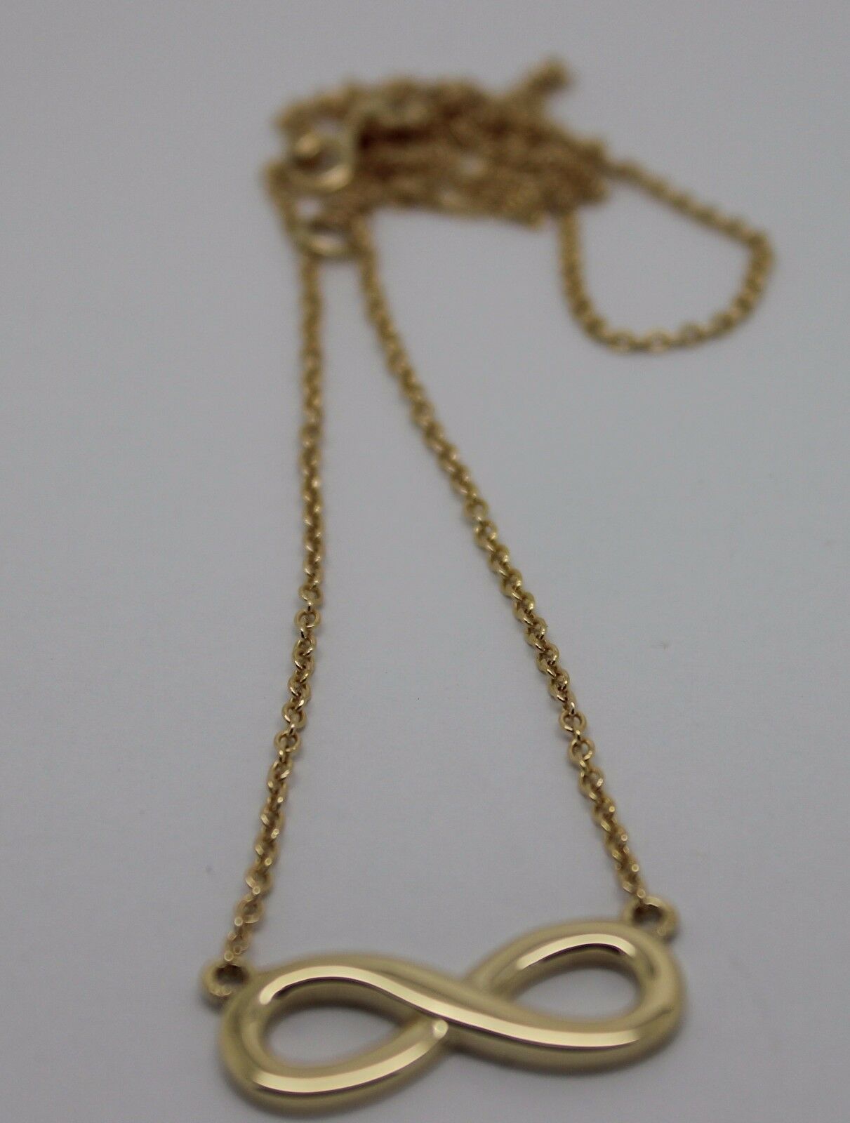 Kaedesigns 9ct 9k 375 Solid Yellow Gold Infinity Long 56cm Belcher Necklace