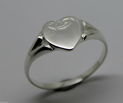 Kaedesigns, New Genuine Large Sterling Silver Heart Signet Ring - Choose your size