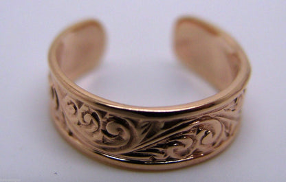 Genuine Solid 9ct Yellow or Rose or White Gold or Sterling Silver Weave Toe Ring  334