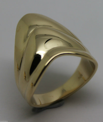 Genuine 9ct 375 Solid Rose Or Yellow Or White Gold Wide Pointy Ring In Your Size