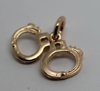 Kaedesigns, 9ct 9k Yellow or Rose or White Gold 375 Handcuffs Charm Or Pendant