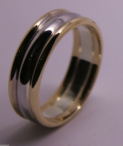 Genuine Full Solid 9ct White & Rose Gold Heavy Band Ring Size X