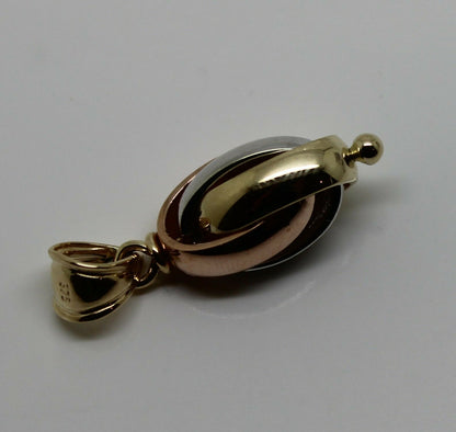 Kaedesigns New 9ct 9k Yellow Rose & White Gold Oval Belcher Pendant