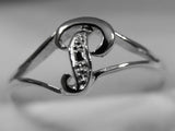 Genuine Delicate 9ct 375 Yellow, Rose or White Gold Initial Ring P