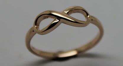 Genuine New 9ct 9k 375 Yellow, Rose or White Gold Solid Infinity Ring Size S / 9 1/8