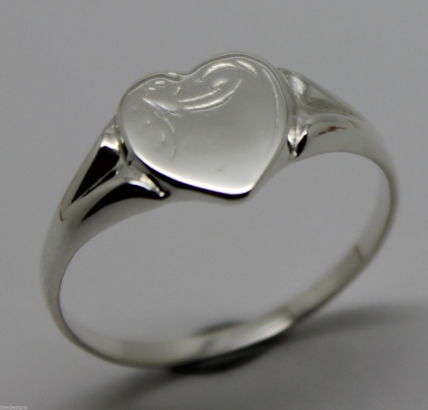 Kaedesigns, New Genuine Large Sterling Silver Heart Signet Ring - Choose your size