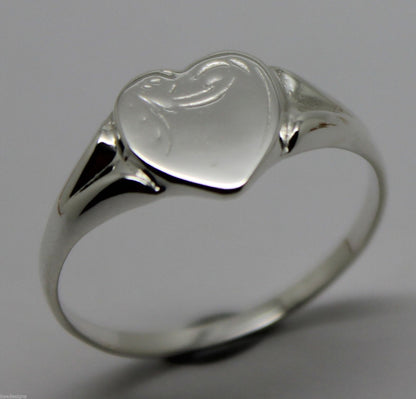 Kaedesigns, New Genuine Large Sterling Silver Heart Signet Ring - Choose your size