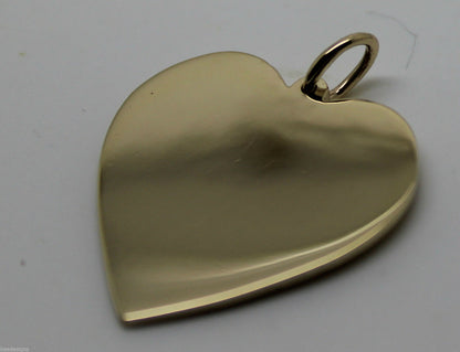 Genuine 375 9ct Yellow Or Rose Or White Gold Large Heart Shield Pendant