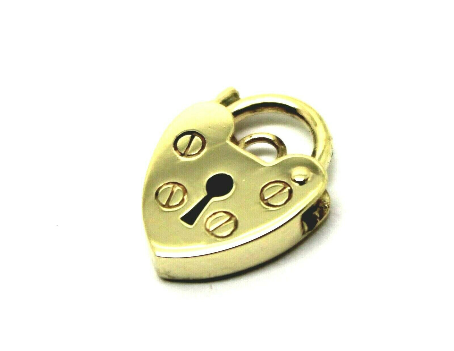 Genuine Small 9.5mm 9ct Yellow or Rose Gold Screw Heart Pendant Padlock