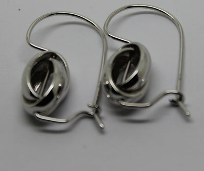 Kaedesigns Genuine 9ct 9K 375 Yellow, Rose or White  Gold Spinning Oval Belcher Ball Earrings