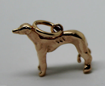 Kaedesigns, 3D 9ct Yellow, Rose Or White Gold Greyhound Dog Charm / Pendant