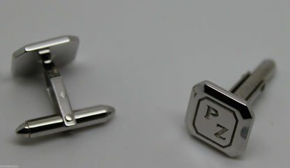 Genuine 9ct 9K Full Solid Custom Made Heavy Engraved Cufflinks White Gold