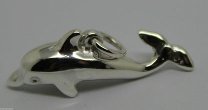 Heavy New 9ct Yellow or Rose or White Gold or Sterling Silver Dolphin pendant