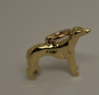 Kaedesigns, 3D 9ct Yellow, Rose Or White Gold Greyhound Dog Charm / Pendant