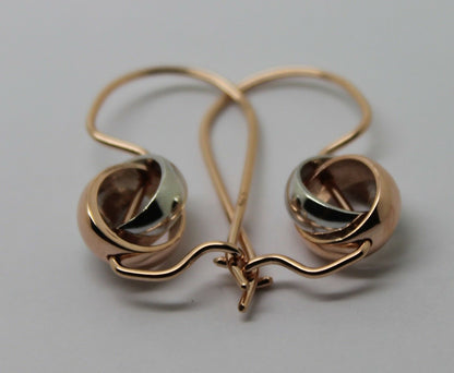 Kaedesigns Genuine 9ct 9k 375 10mm Rose White Gold Belcher Spinning Earrings