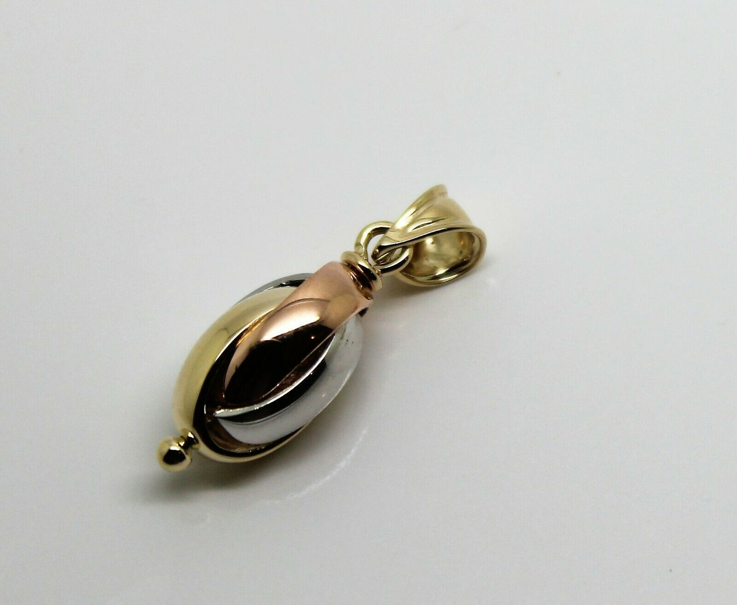 Kaedesigns New 9ct 9k Yellow Rose & White Gold Oval Belcher Pendant