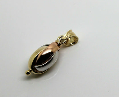 Kaedesigns New 9ct 9k Yellow Rose & White Gold Oval Belcher Pendant