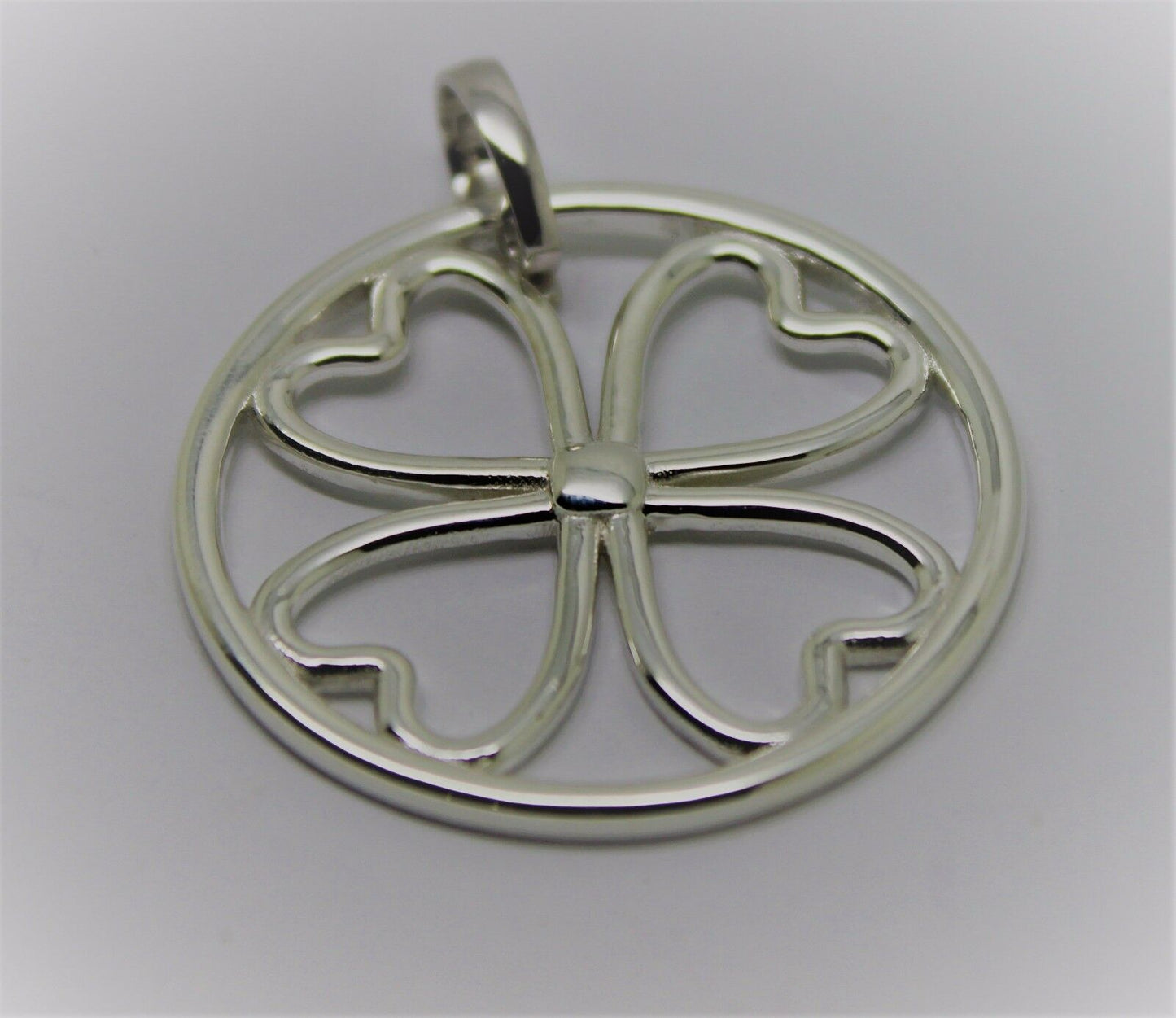 Sterling Silver 925 Four Heart Pendant with Detachable Enhancer