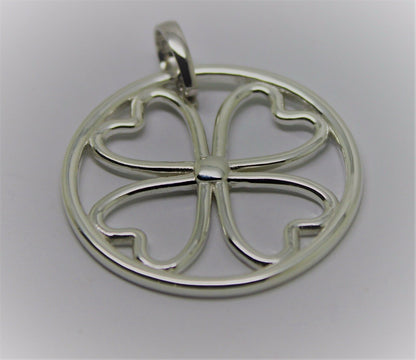 Sterling Silver 925 Four Heart Pendant with Detachable Enhancer