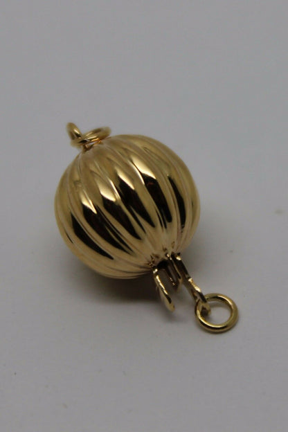 Genuine 9ct Yellow Gold 6mm, 7mm, 8mm, 10mm, 12mm Corrugated Ball Pearl Clasp