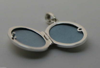 Genuine Sterling Silver 925 Oval Locket Pendant With 2 Photos