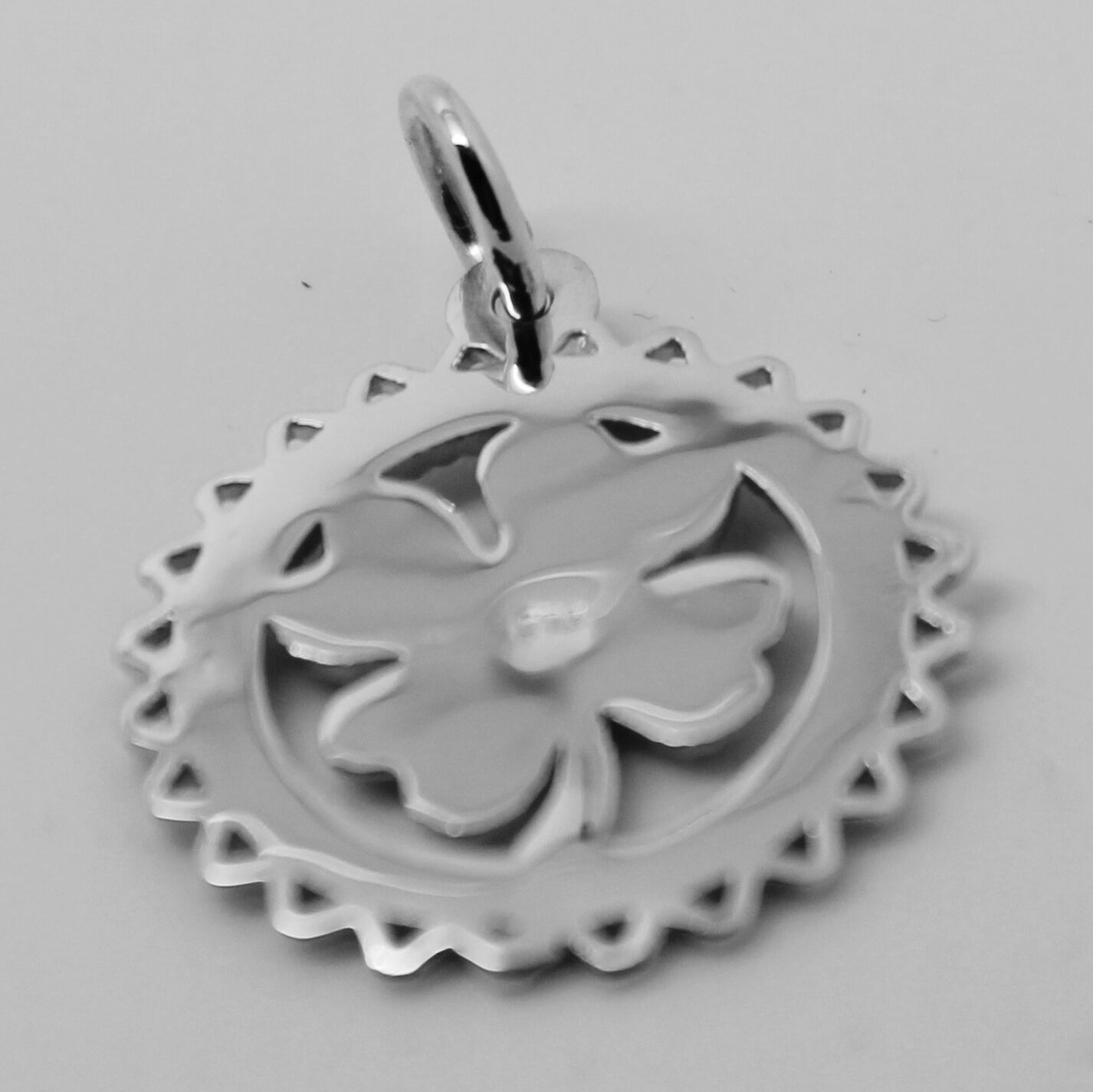 Genuine Sterling Silver 925 or Yellow or Rose Gold Plated Four Leaf Clover Pendant