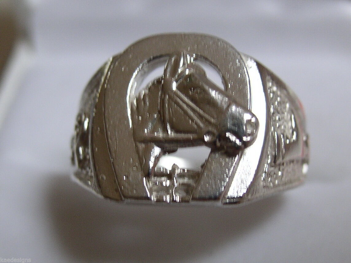Kaedesigns, 9ct 375 Yellow or Rose or White Gold Large Heavy Horse Shoe Ring 390