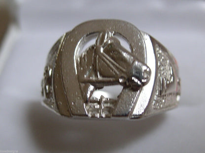 Kaedesigns, 9ct 375 Yellow or Rose or White Gold Large Heavy Horse Shoe Ring 390