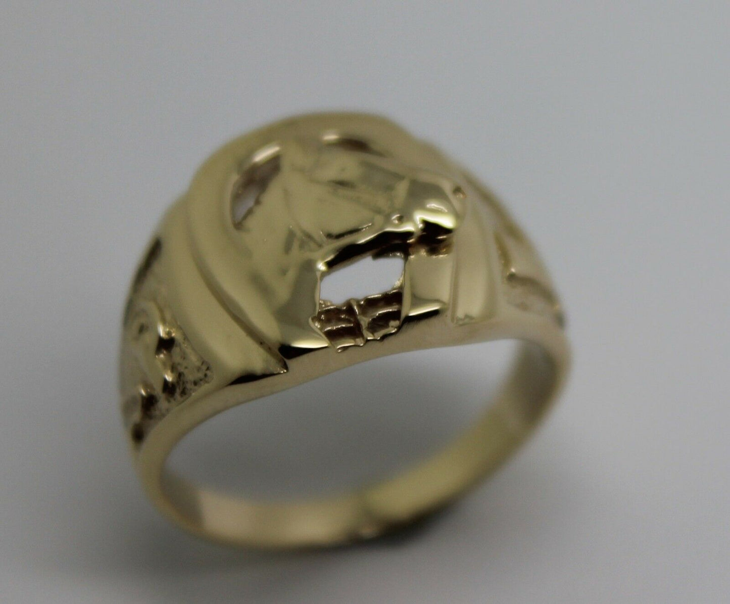 Kaedesigns, 9ct 375 Yellow or Rose or White Gold Large Heavy Horse Shoe Ring 390
