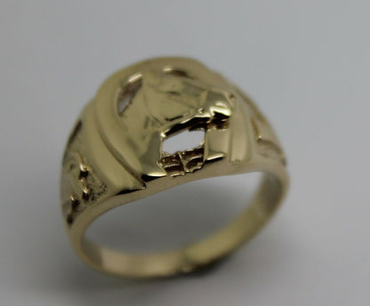 Kaedesigns, 9ct 375 Yellow or Rose or White Gold Large Heavy Horse Shoe Ring 390