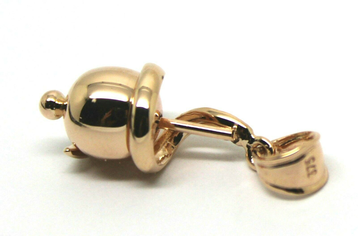 Genuine 9ct 9kt 375 Yellow, Rose or White  Gold 8mm Swirl Ball Pendant
