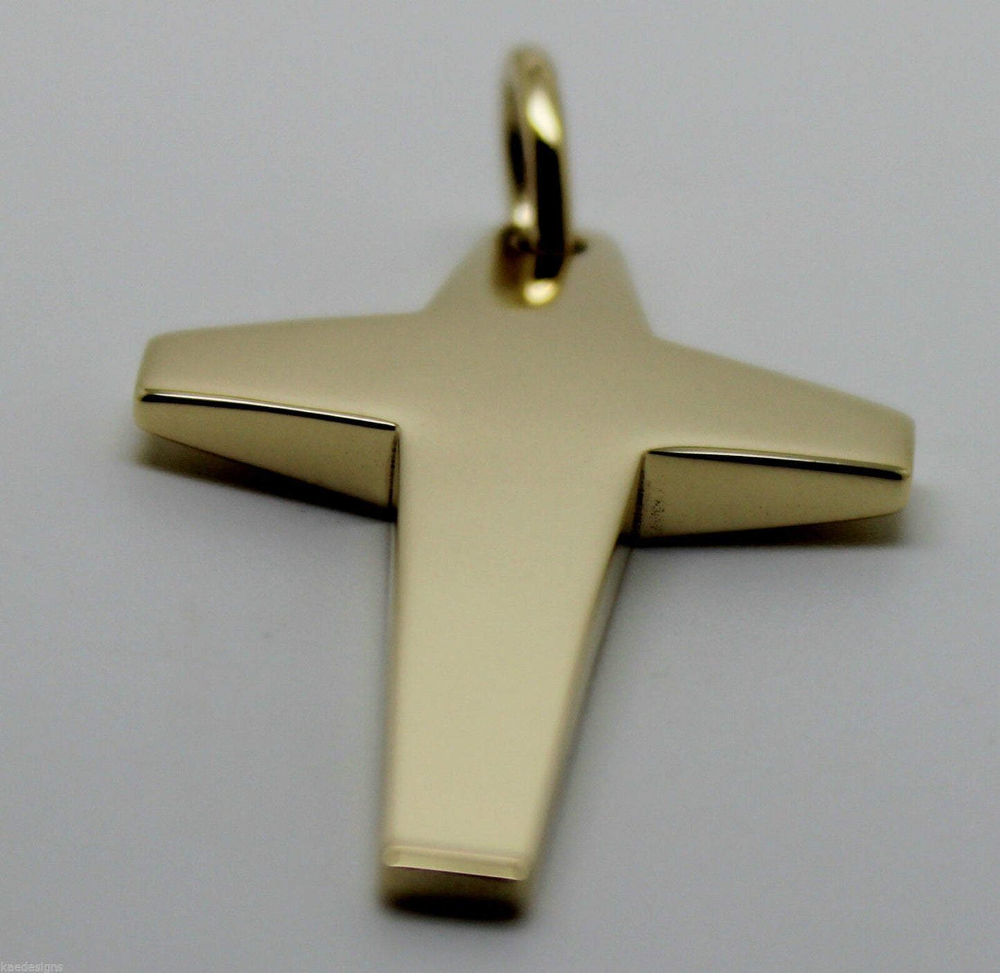 Kaedesigns New Large  Solid Heavy 9ct Yellow, Rose or White Gold Flat Plain Cross Pendant